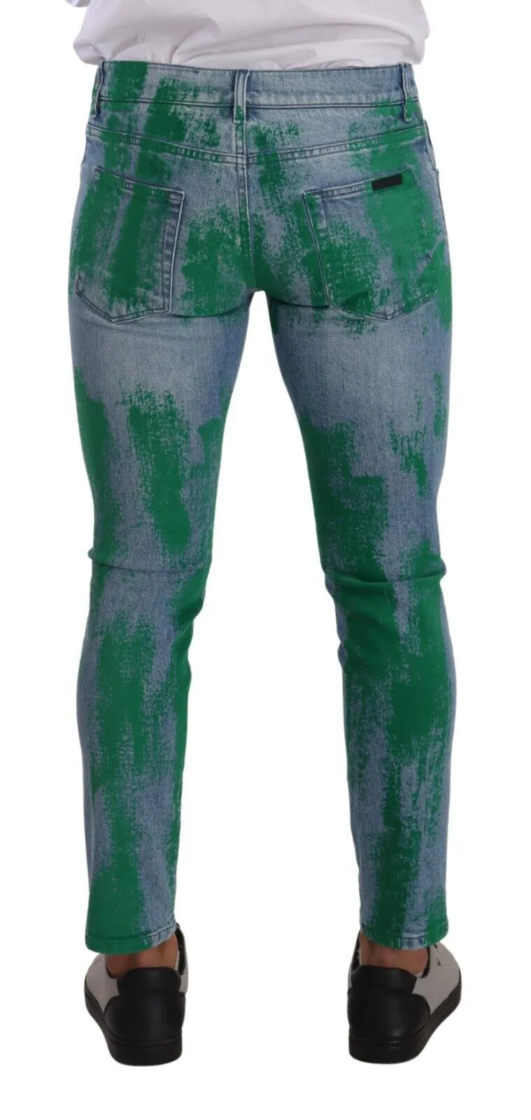 Chic Skinny Denim Jeans in Blue Green Wash sold by Louxly product image thumbnail 3