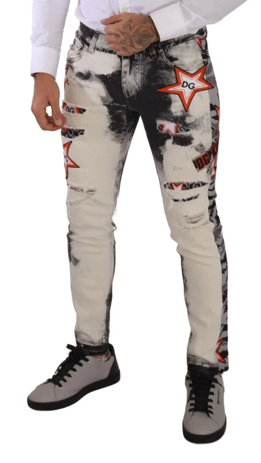 Chic Slim Fit Star Motif Denim Jeans sold by Louxly product image thumbnail 4