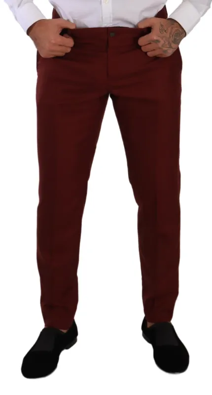 Elegant Cashmere-Silk Red Dress Pants sold by Louxly