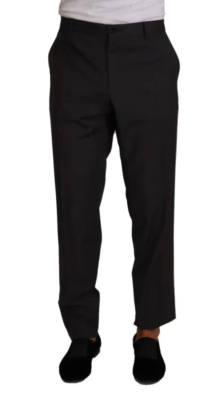 Elegant Grey Wool Dress Trousers sold by Louxly