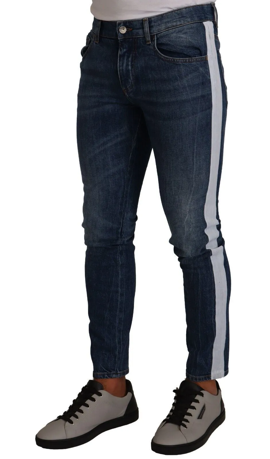 Slim Fit Blue Washed Denim Jeans sold by Louxly product image thumbnail 2
