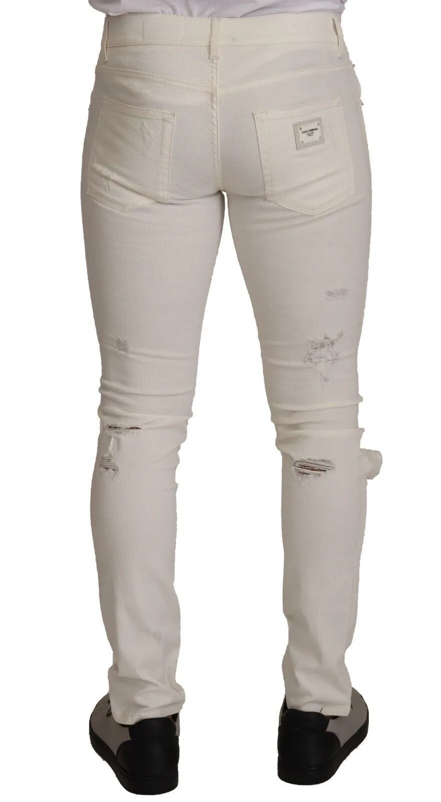 Elegant White Skinny Denim Jeans sold by Louxly product image thumbnail 3