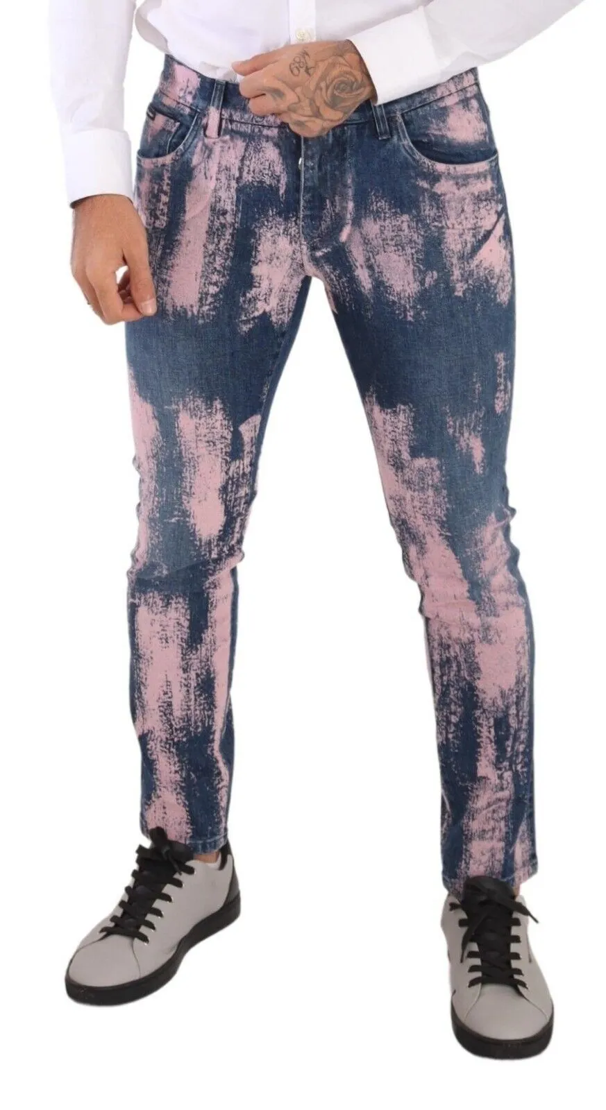 Elegant Skinny Slim Fit Denim Jeans in Tie Dye sold by Louxly product image thumbnail 4