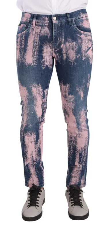 Elegant Skinny Slim Fit Denim Jeans in Tie Dye sold by Louxly