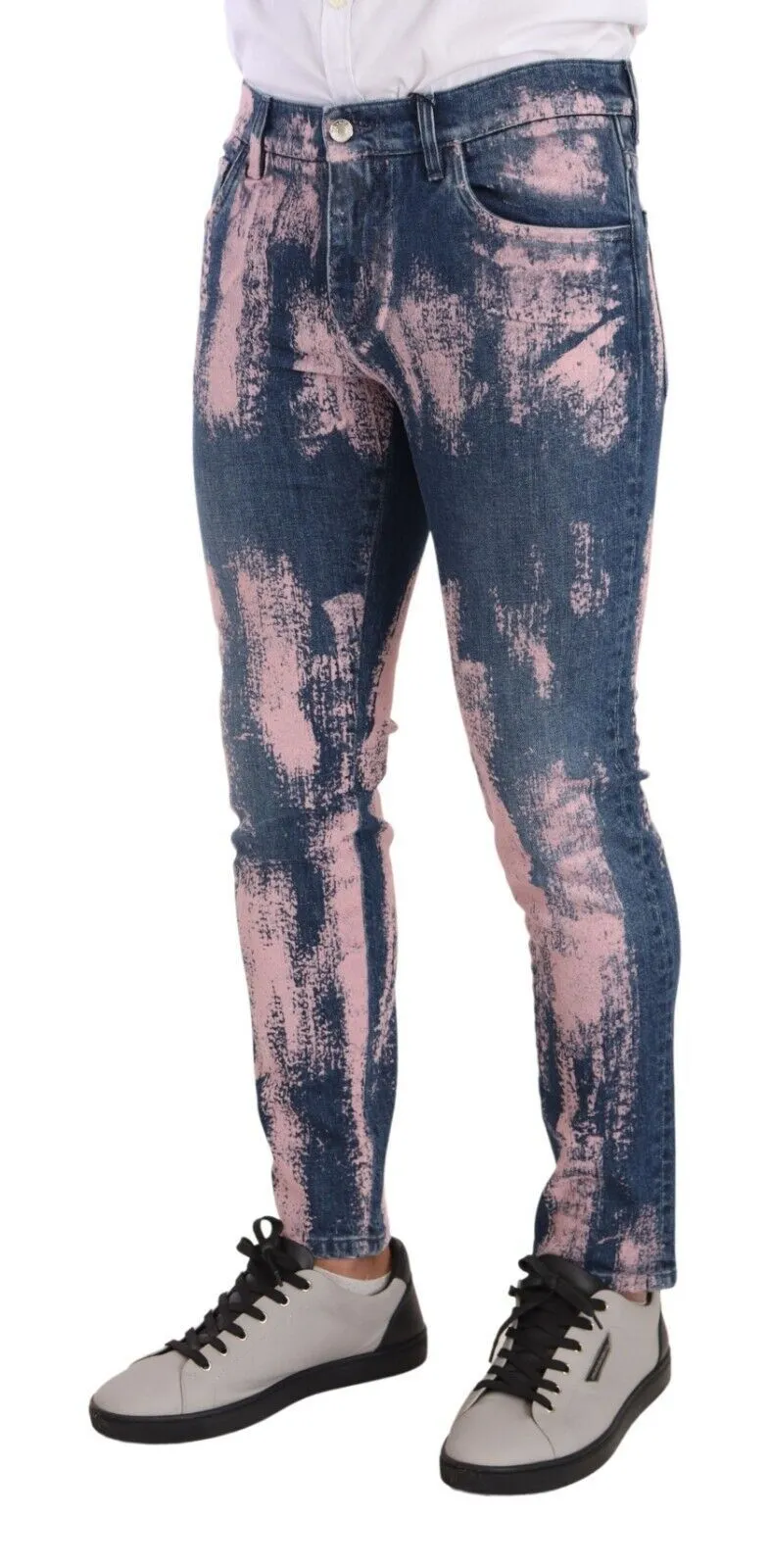 Elegant Skinny Slim Fit Denim Jeans in Tie Dye sold by Louxly product image thumbnail 2