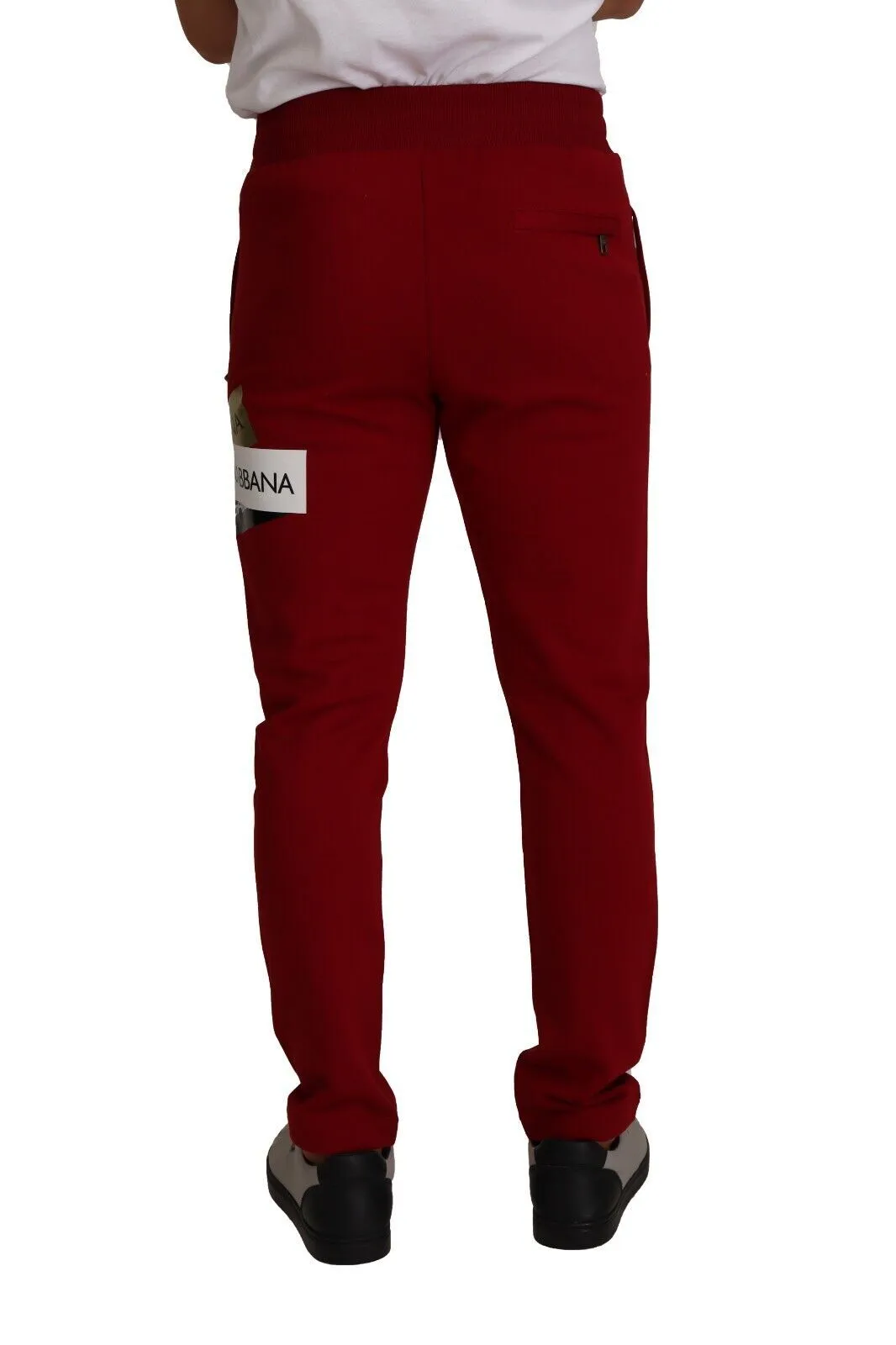 Elegant Red Jogging Pants with Drawstring Closure sold by Louxly product image thumbnail 2