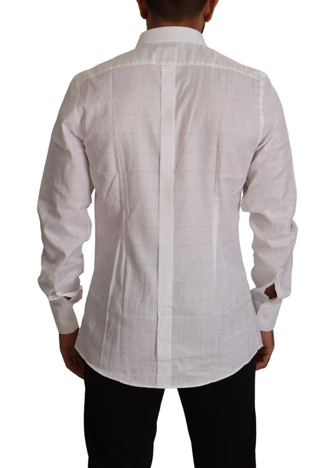Elegant White Cotton Dress Shirt - Slim Fit sold by Louxly product image thumbnail 2