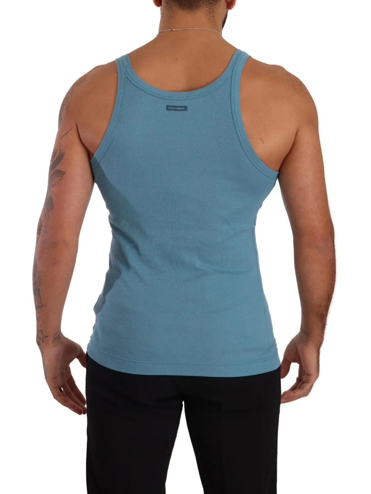 Elegant Blue Round Neck Tank Top sold by Louxly product image thumbnail 3