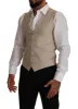 Beige Cotton Silk Formal Dress Vest sold by Louxly