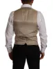 Beige Cotton Silk Formal Dress Vest sold by Louxly
