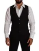 Elegant Black Virgin Wool Dress Vest sold by Louxly