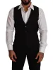 Elegant Black Virgin Wool Dress Vest sold by Louxly