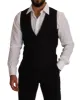 Elegant Black Virgin Wool Dress Vest sold by Louxly