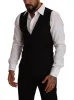 Elegant Black Virgin Wool Dress Vest sold by Louxly