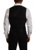 Elegant Black Virgin Wool Dress Vest sold by Louxly