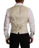 Elegant Single Breasted Dress Vest in Beige sold by Louxly