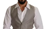 Elegant Single Breasted Dress Vest in Beige sold by Louxly