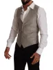 Elegant Single Breasted Dress Vest in Beige sold by Louxly