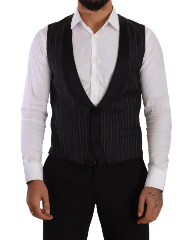 Elegant Striped Formal Dress Vest sold by Louxly