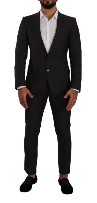 Elegant Black Wool Martini Suit sold by Louxly