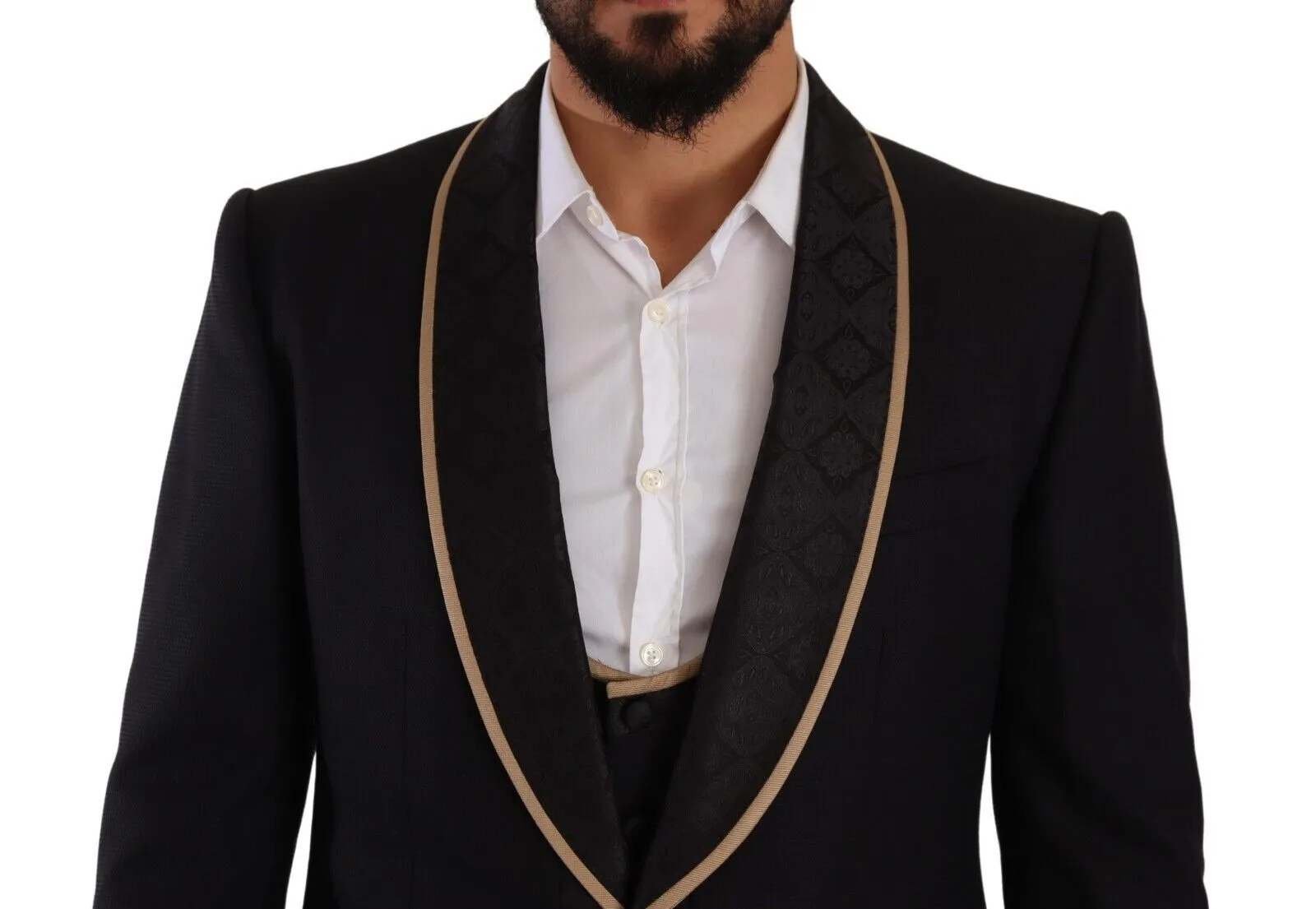 Elegant Black Silk Blend 3-Piece Suit sold by Louxly product image thumbnail 4