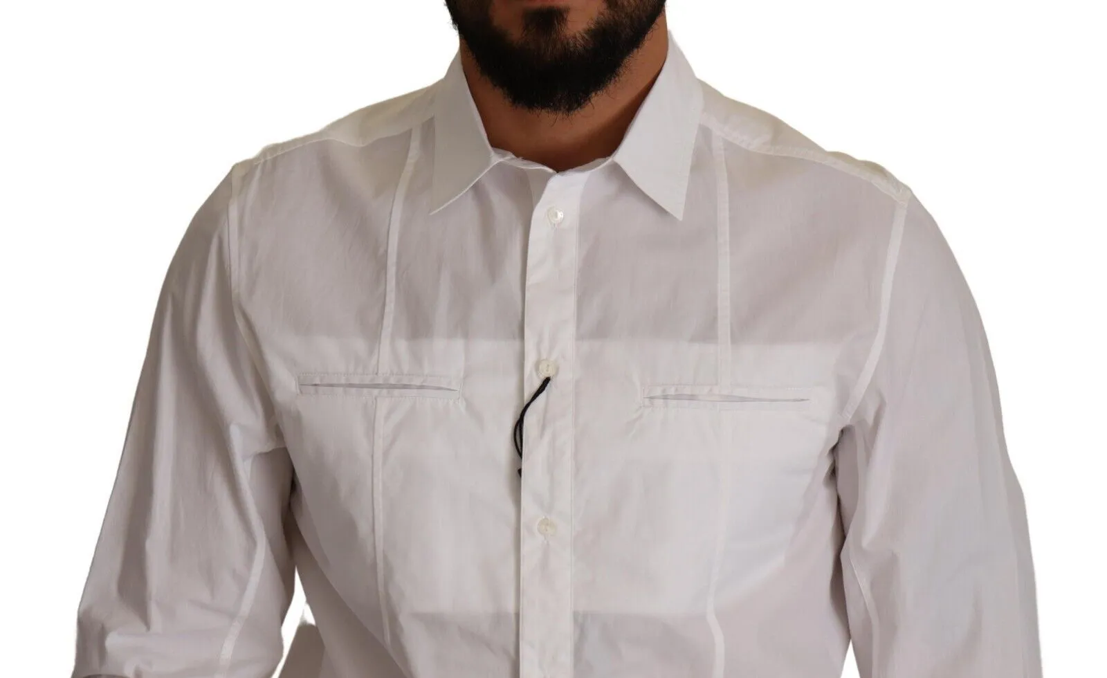 Elegant Italian White Cotton Shirt sold by Louxly product image thumbnail 4