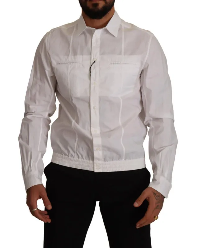 Elegant Italian White Cotton Shirt sold by Louxly