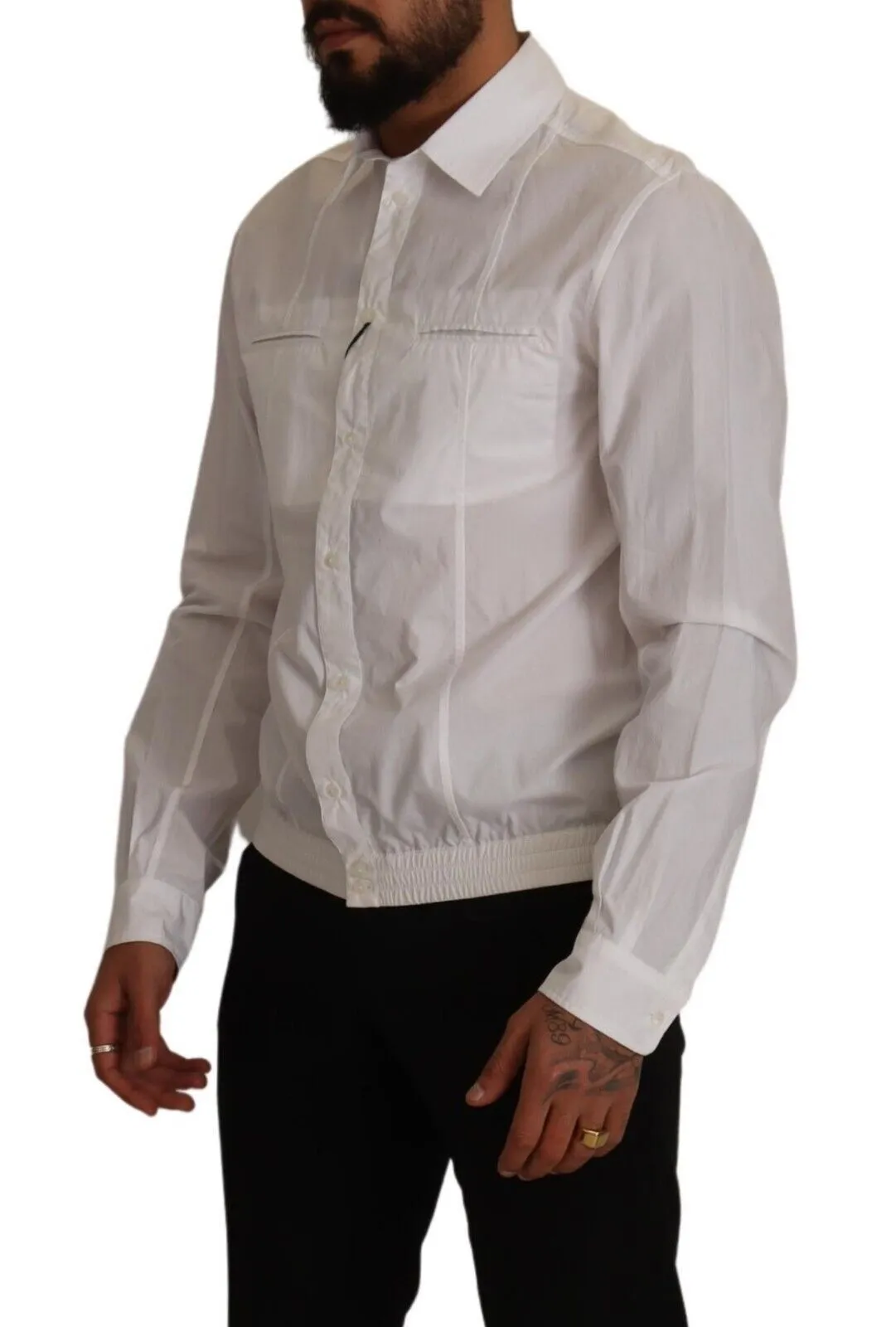 Elegant Italian White Cotton Shirt sold by Louxly product image thumbnail 5