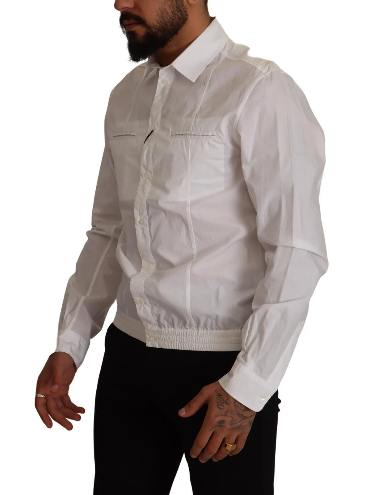 Elegant Italian White Cotton Shirt sold by Louxly product image thumbnail 2