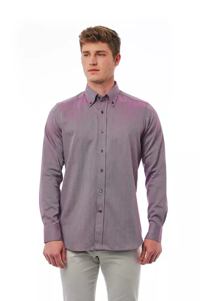 Burgundy Cotton Men Shirt sold by Louxly
