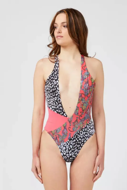 Fuchsia Polyester Women Swimsuit sold by Louxly