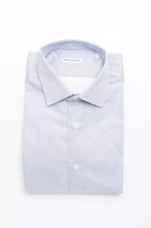 Light Blue Cotton Men Shirt sold by Louxly
