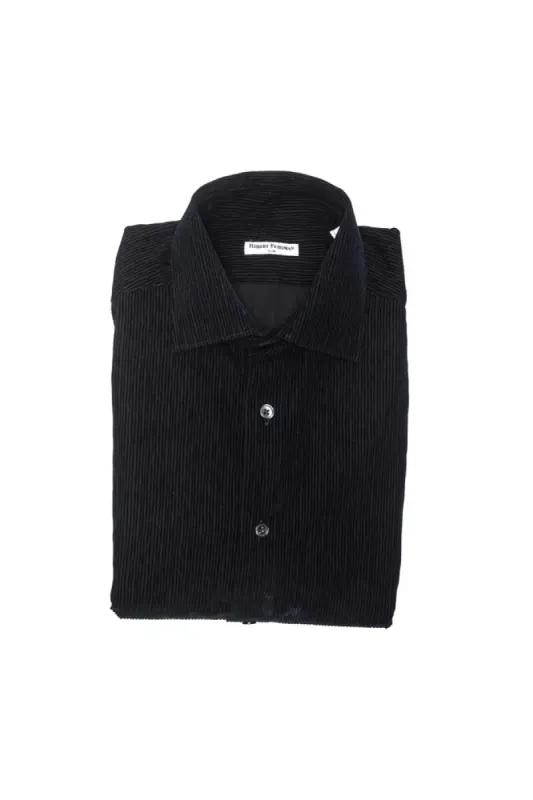 Black Cotton Men Shirt sold by Louxly