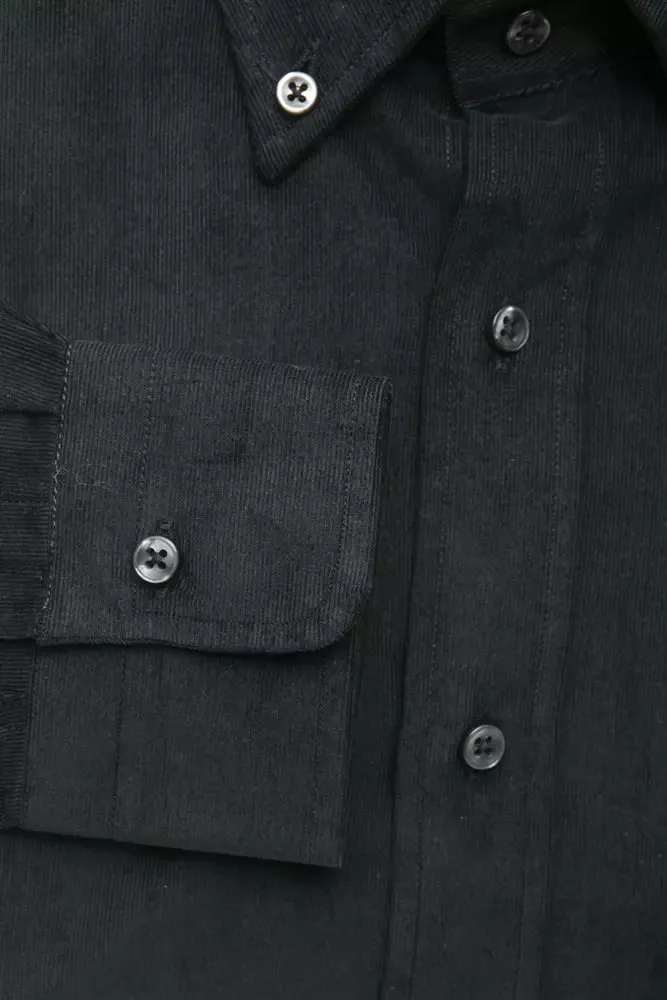 Black Cotton Men Shirt sold by Louxly product image thumbnail 4