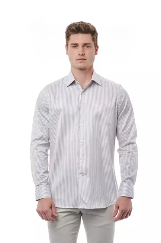 White Cotton Men Shirt sold by Louxly