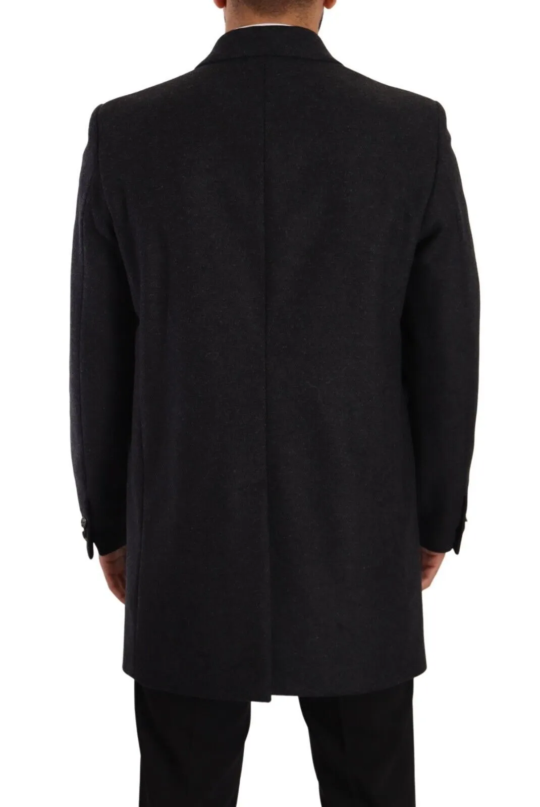 Elegant Dark Grey Woolen Overcoat sold by Louxly product image thumbnail 3