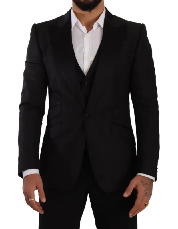 Sicilia Slim Fit Black Suit Ensemble sold by Louxly