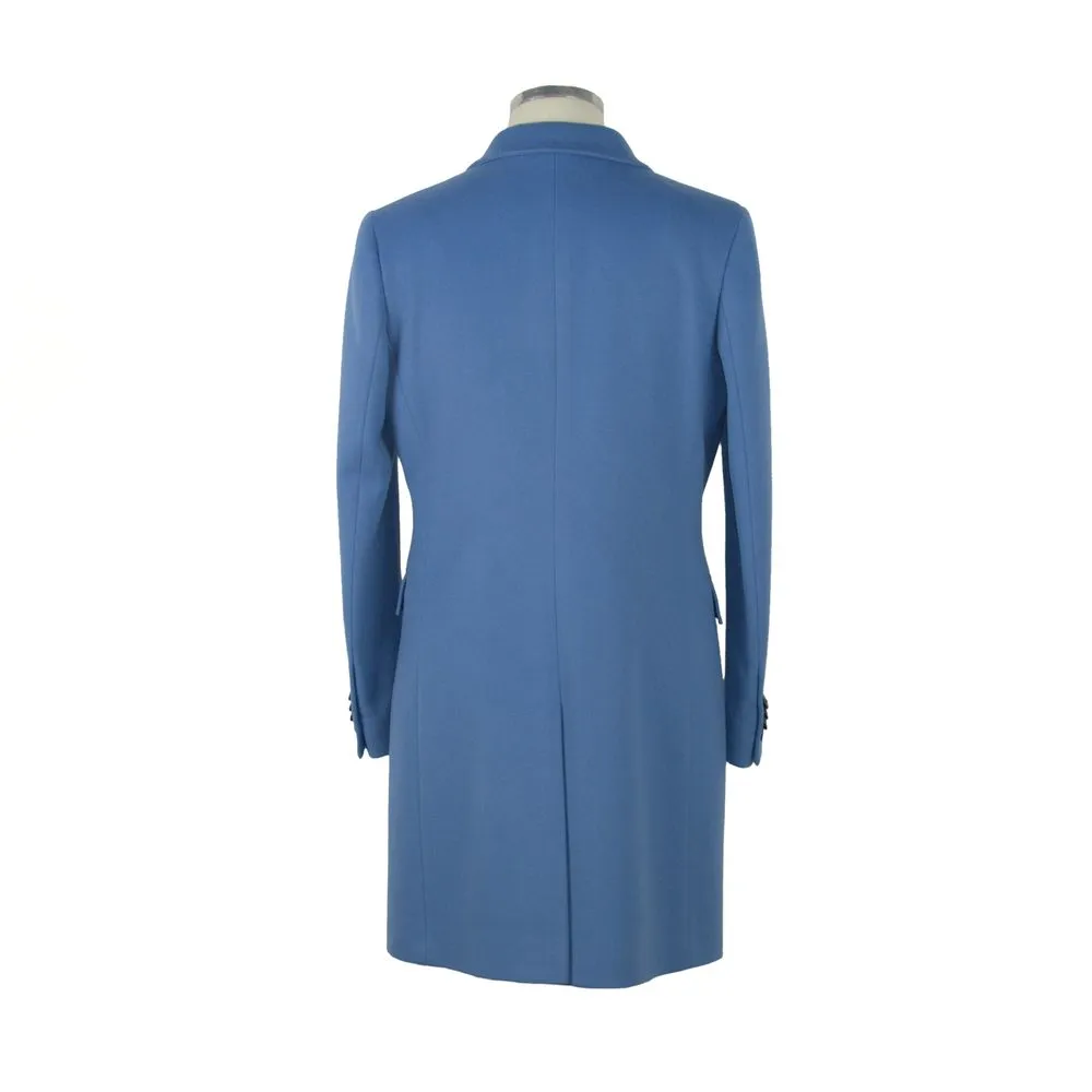 Elegant Virgin Wool Light Blue Coat sold by Louxly product image thumbnail 2