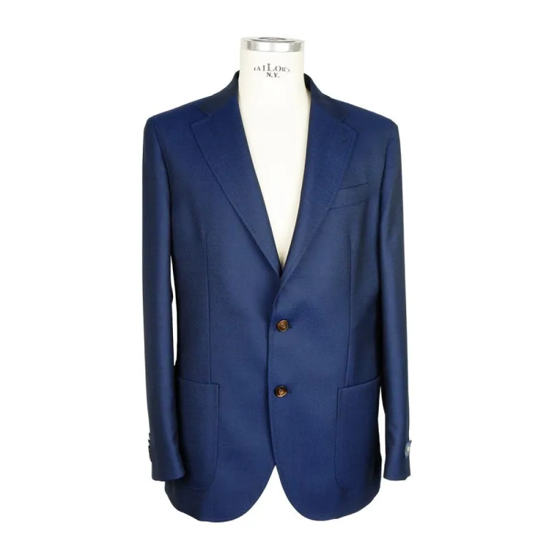 Blue Wool Men's Blazer sold by Louxly