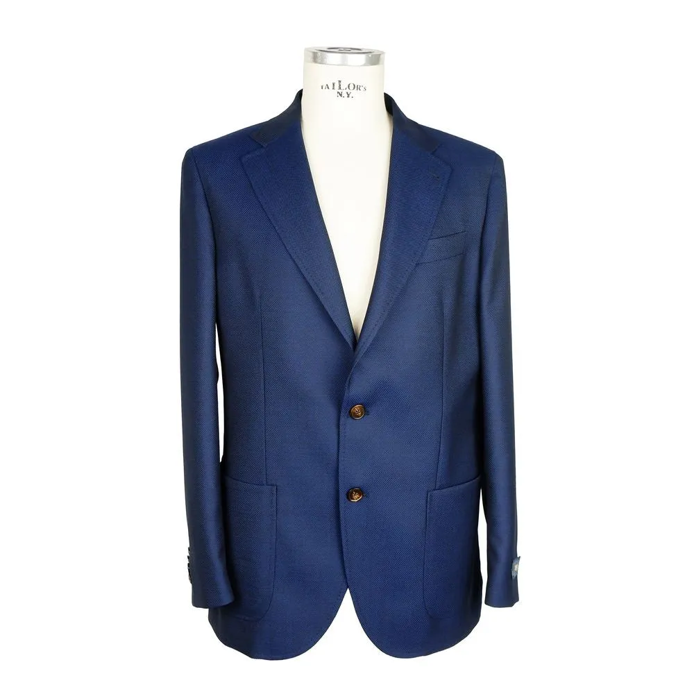 Blue Wool Men's Blazer sold by Louxly