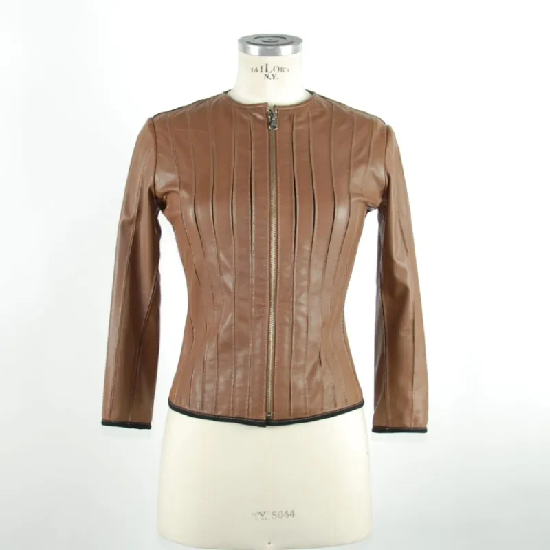 Brown Leather Women Jacket sold by Louxly