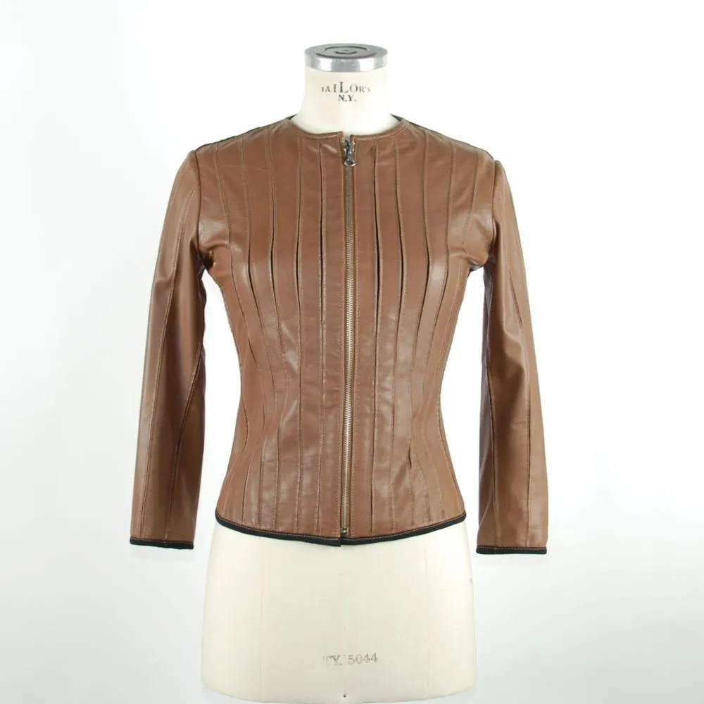 Brown Leather Women Jacket sold by Louxly