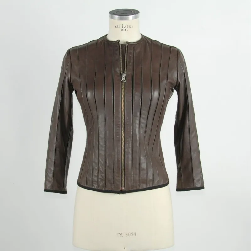 Brown Leather Women Jacket sold by Louxly