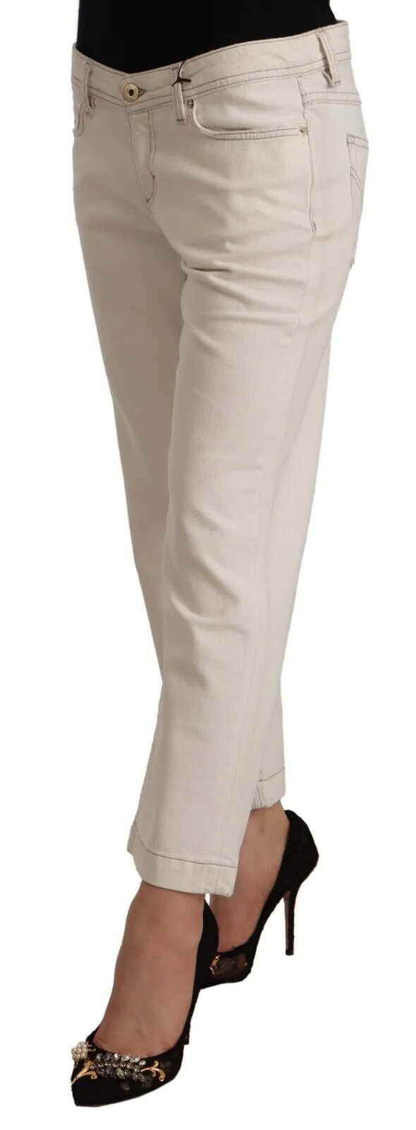 Chic Off-White Cropped Jeans - Fashionista Must-Have sold by Louxly product image thumbnail 2