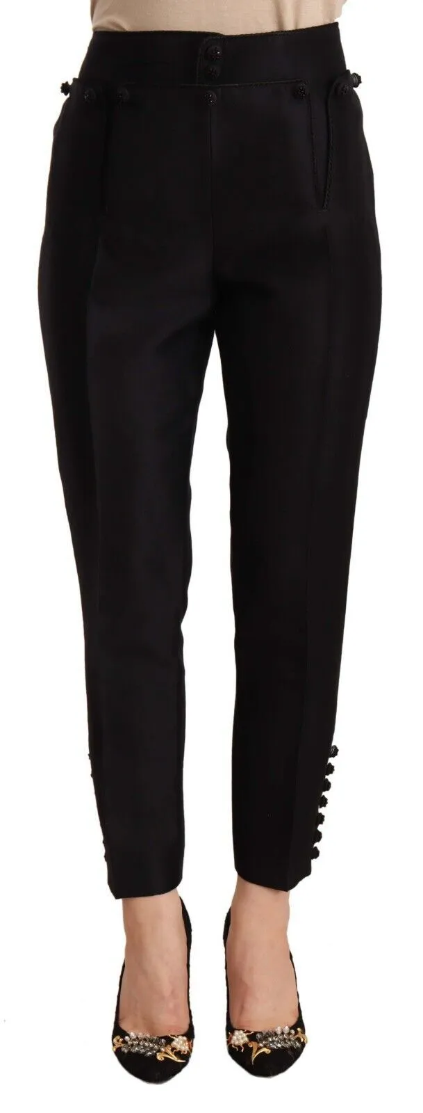 Chic High-Waist Cropped Trousers sold by Louxly