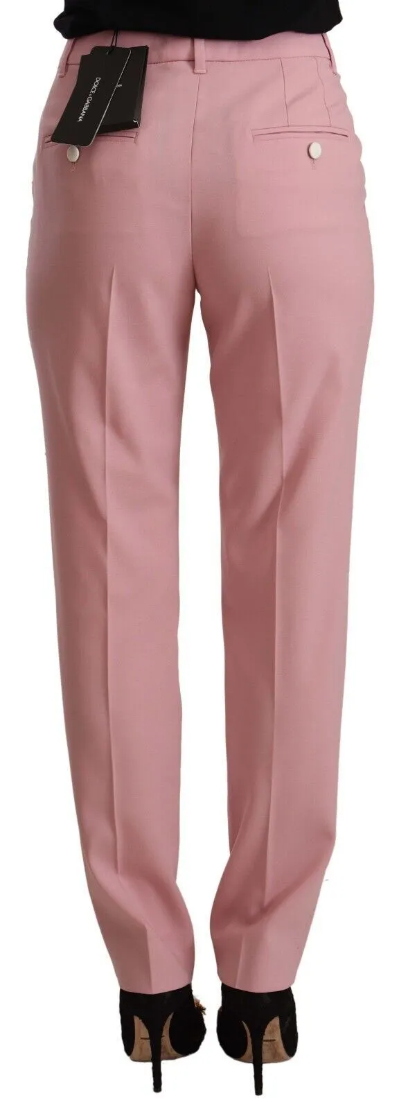 Elegant Pink High-Waisted Trousers sold by Louxly product image thumbnail 3
