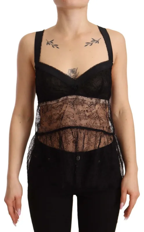 Elegant Black Silk Lingerie Chemise sold by Louxly