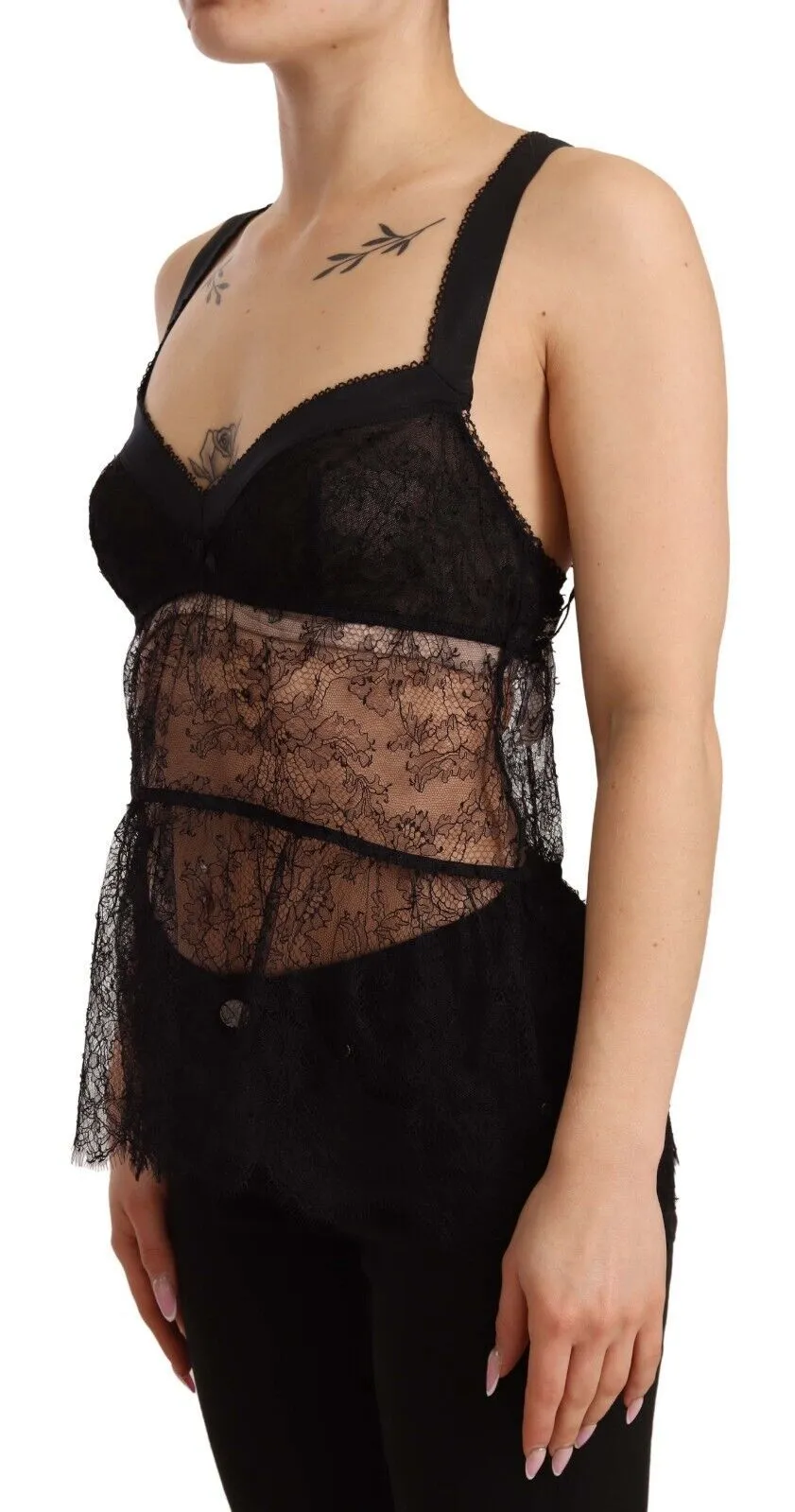 Elegant Black Silk Lingerie Chemise sold by Louxly product image thumbnail 2