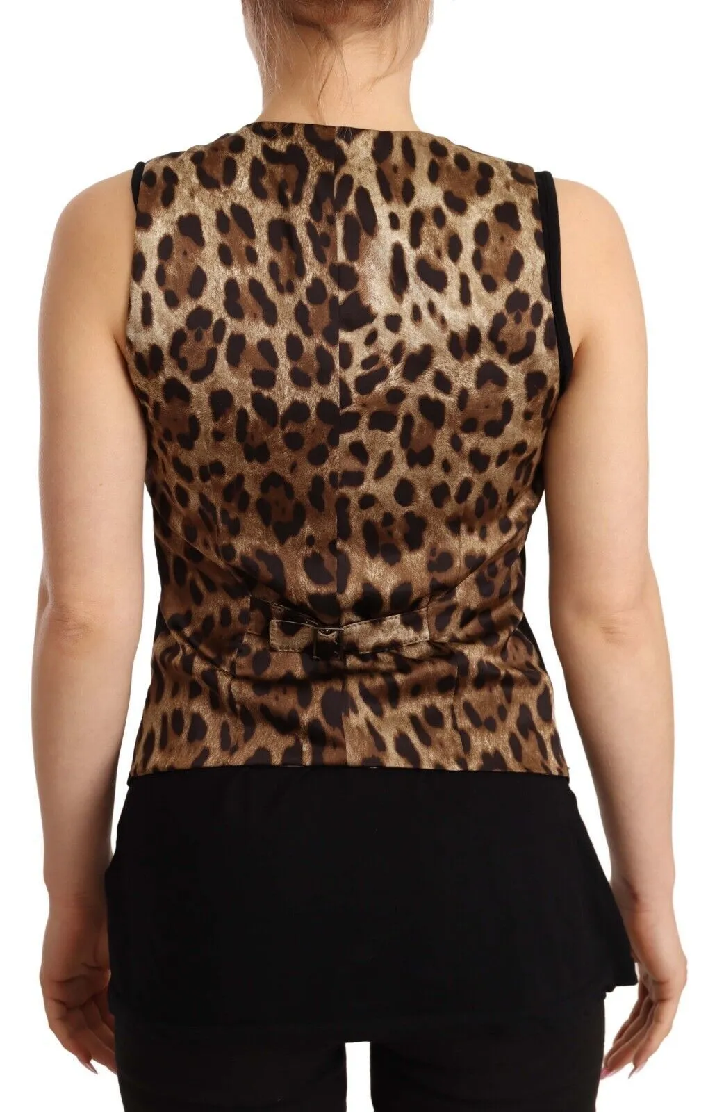 Elegant Black Wool Blend Waistcoat sold by Louxly product image thumbnail 3