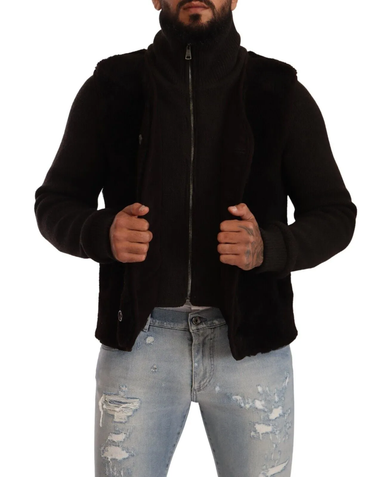 Elegant Leather Bomber Jacket sold by Louxly product image thumbnail 5